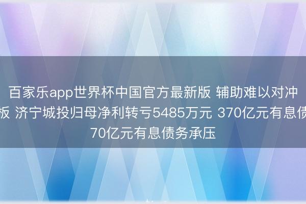 百家乐app世界杯中国官方最新版 辅助难以对冲野心短板 济宁城投归母净利转亏5485万元 370亿元有息债务承压